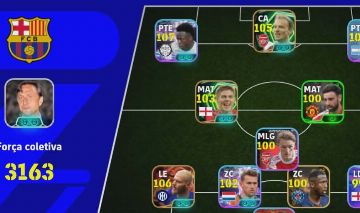 CONTA EFOOTBALL COM VINÍCIUS JÚNIOR BLITZ CURLER + DIMARCO BIG TIME + BERGKAMP