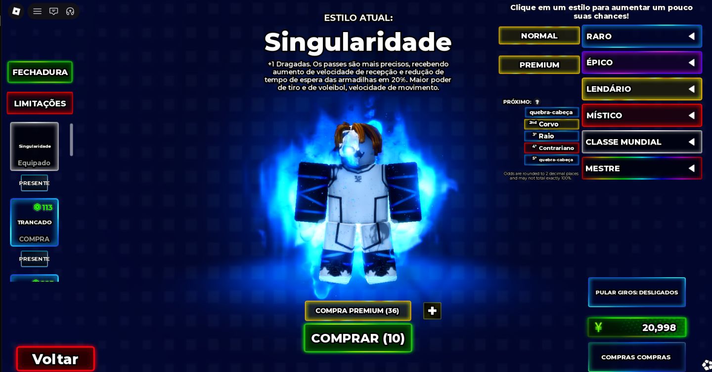 Contas Blue Lock Rivals | 2 Slots + 1 nel | World Class Fluxo | Lv 10+