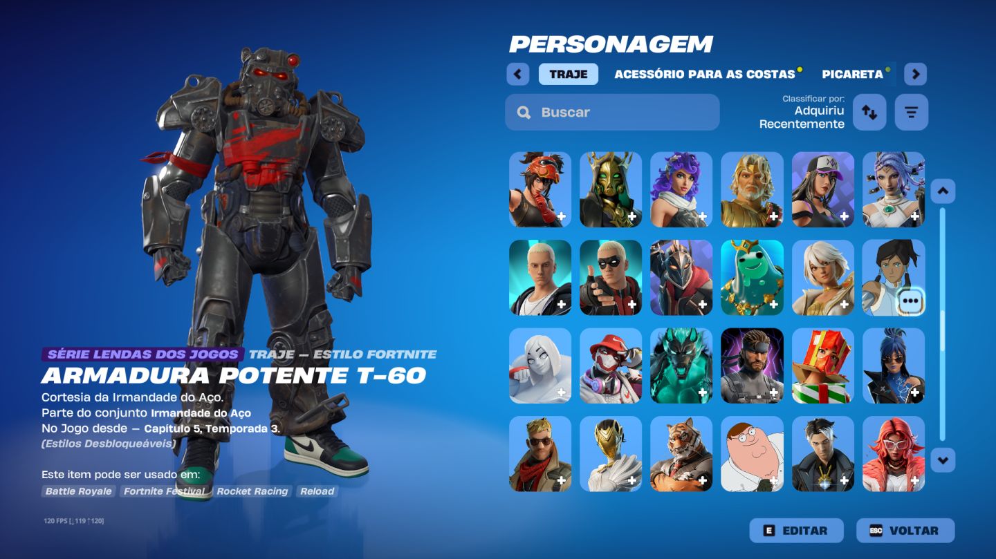 MELHOR CONTA DE FORTNITE PC 201 SKINS + MUITOS COSMÉTICOS
