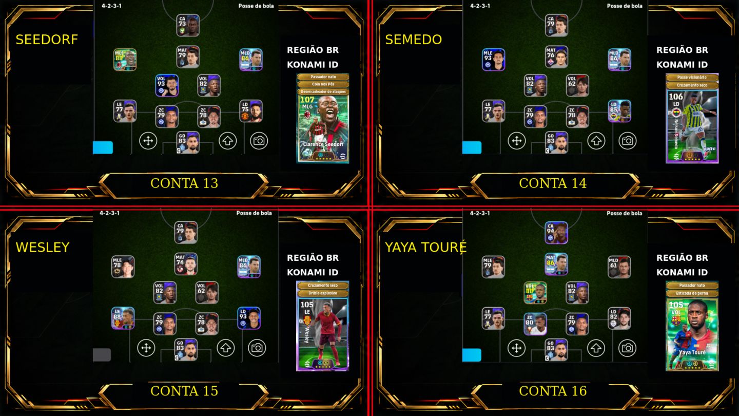 Contas eFootball | ÉPICOS, MOEDAS, BIG TIMES e SHOW TIMES
