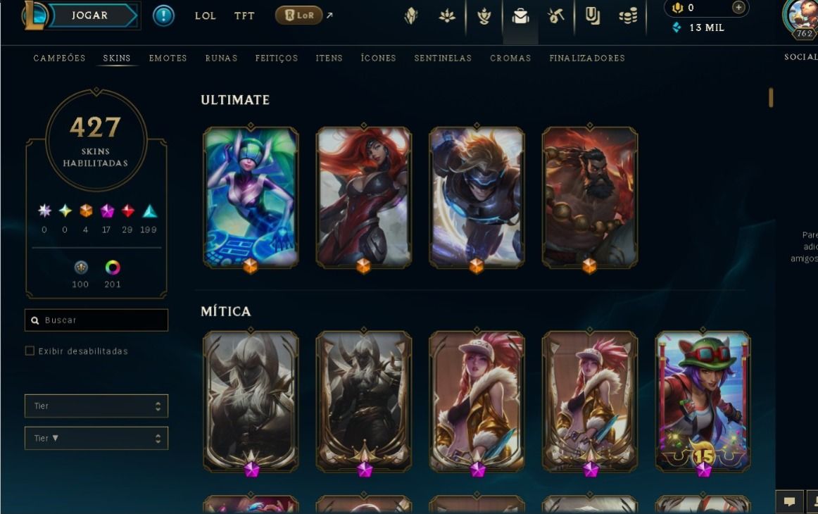 [FULL ACESSO] Conta LOL e VALORANT- LOL: 487 Skins