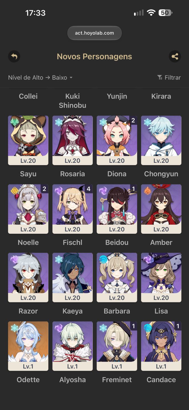Conta Genshin Endgame