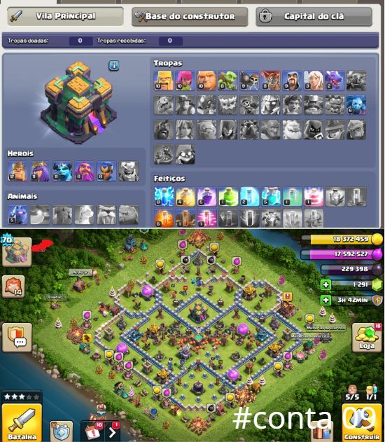Contas Clash of Clans CV7 CV15 | Full, Semi Full, RUSHADA | Entrega Automatica