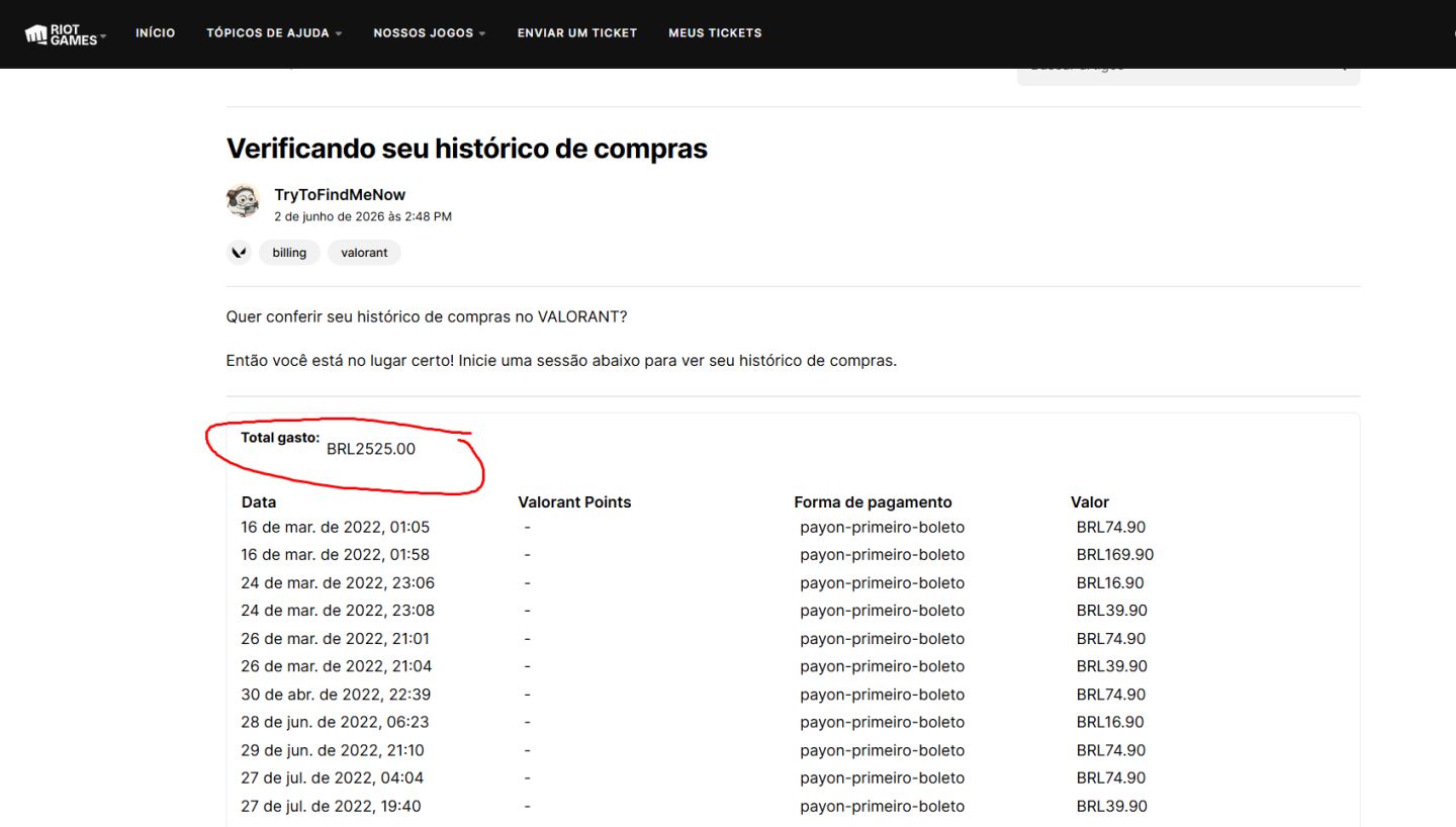 CONTA VALORANT- 2,6K R$ GASTO - EX IMORTAL 1 - DONO ÚNICO - ACOMPANHA DADOS