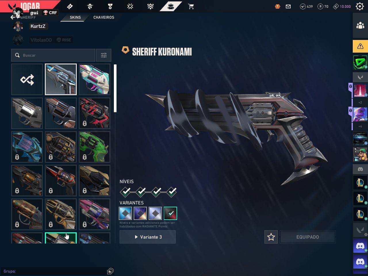 Conta VALORANT 3k gasto (skins e bundle)