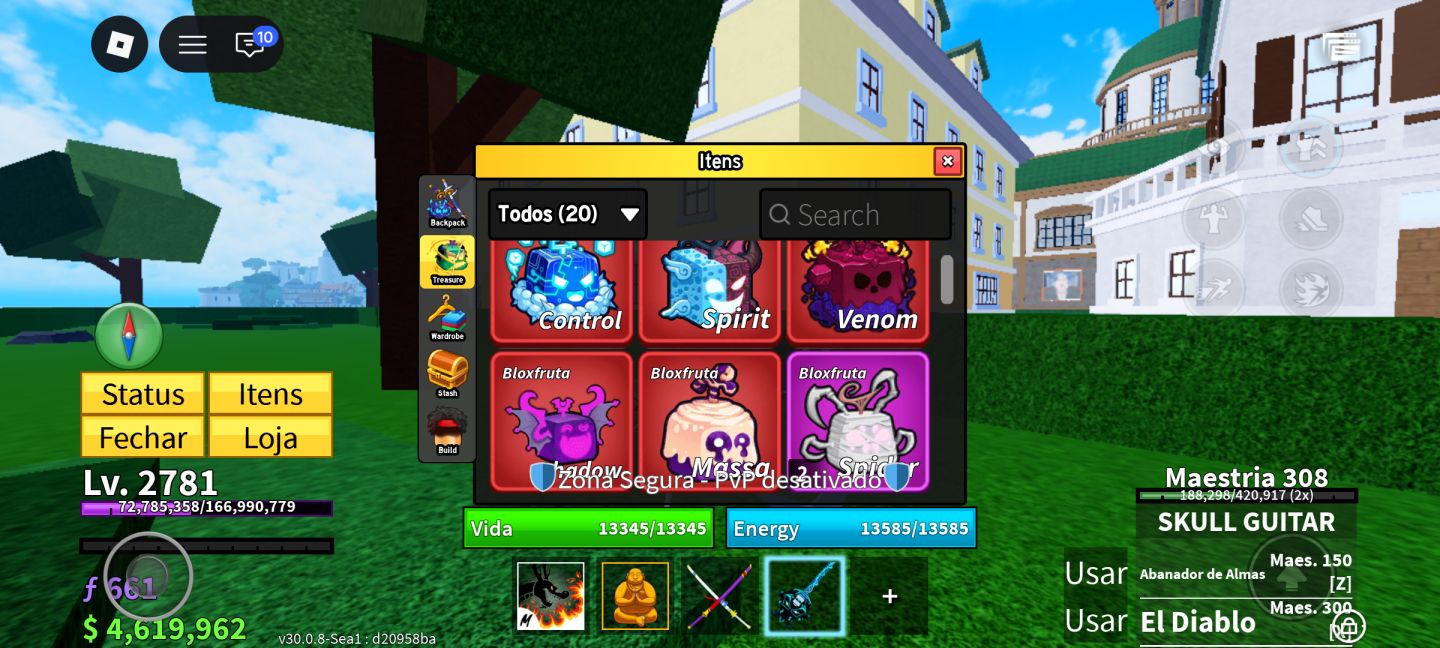 CONTA ROBLOX FOCADA EM BLOX FRUITS E SKINS + ROBUX