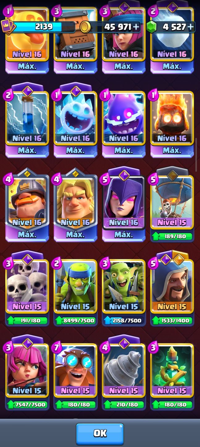 PROMOÇÃO,Conta Clash Royale 72% Full
