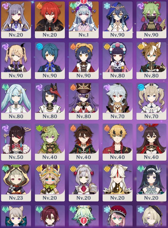 Conta de Genshin Impact com alto investimento! Muitos personagens, armas e giros