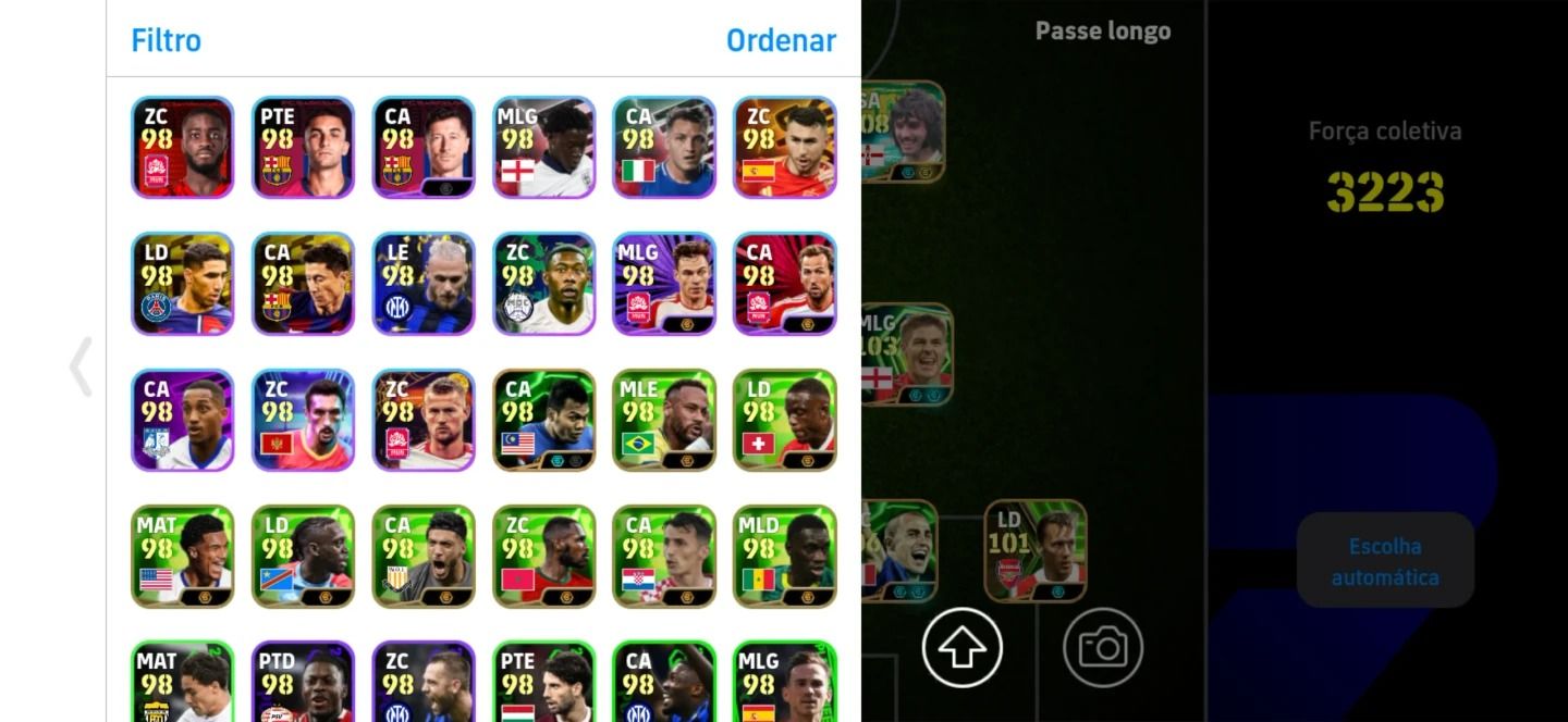 Conta Efootball Força 3240 com Best, Ronaldinho, Bellingham, Hazard, Pelé Etc
