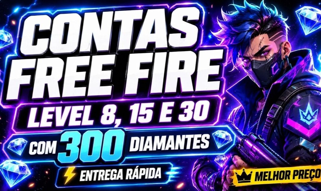 Promoção Conta de free fire Level 30 Com skin rei caveira ou diamantes