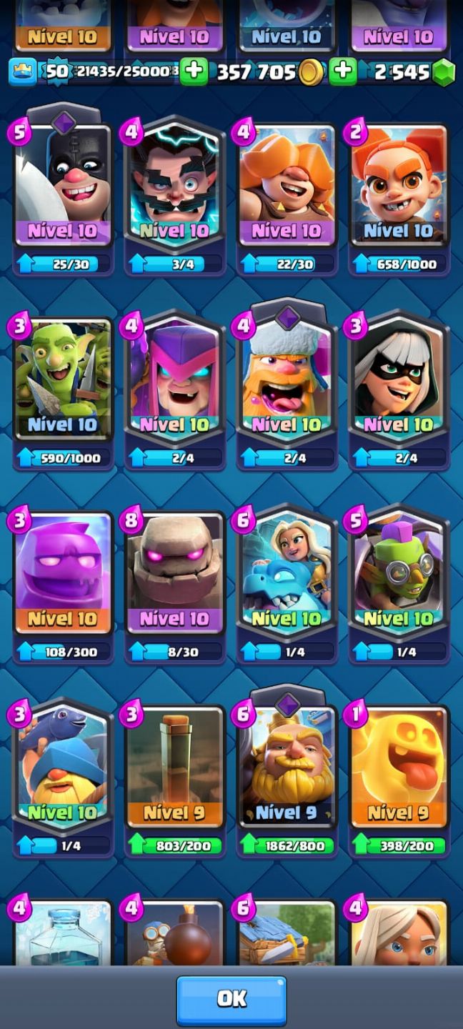CONTA DE CLASH ROYALE + 10K TROFÉU MEGA LVL 16 EVO