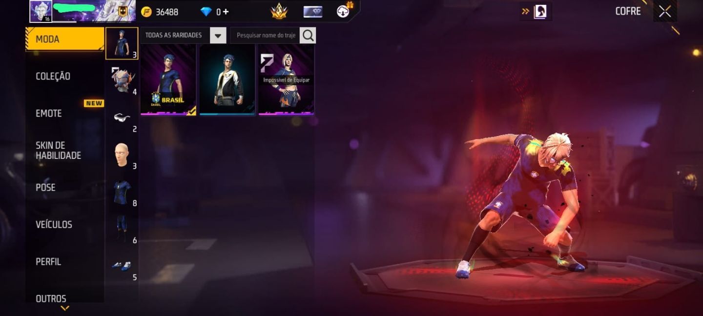 CONTA FF COMPLETA NV 16 - CAMISA DA SELEÇÃO BRASILEIRA + AUG ECLIPSE + CARTÃO DE