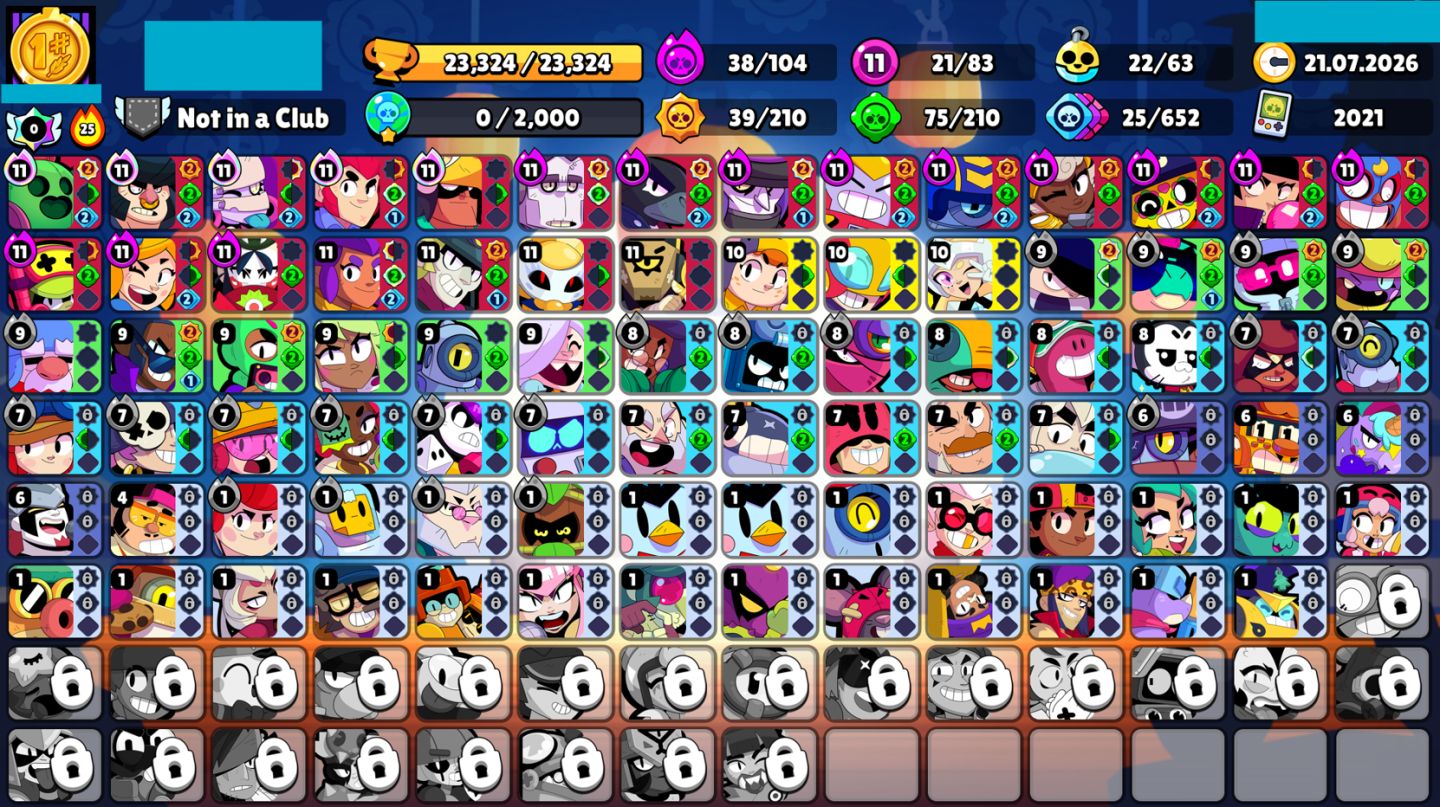 CONTA BRAWL STARS - 23.324 TROFÉUS | 304 SKINS | 83 BRAWLERS | MUITOS LV11