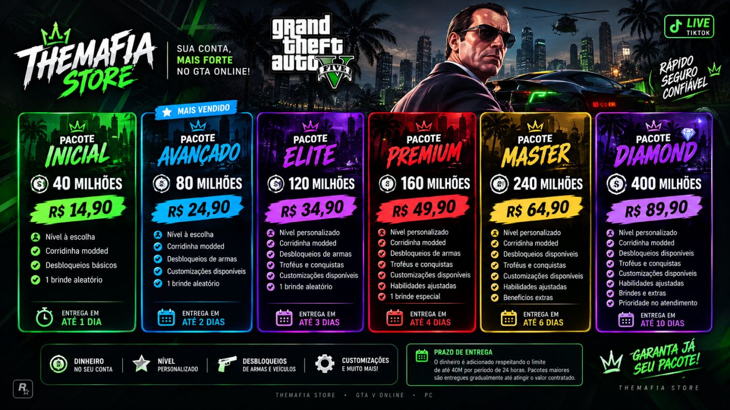 GTA V ONLINE PC | UP DE CONTA | 40M A 400M | ENTREGA RÁPIDA