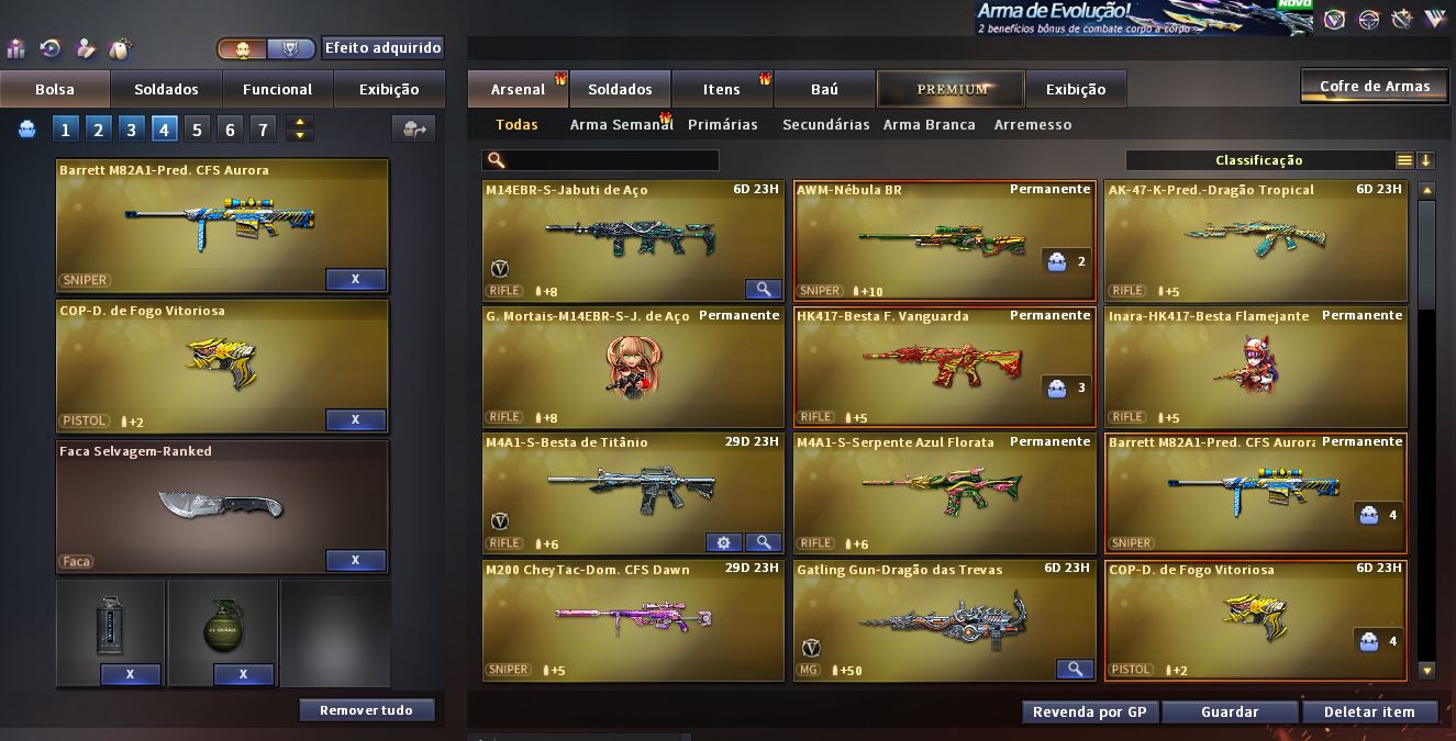 Conta barrinha de prata com hk417 e awp nebula permanente.
