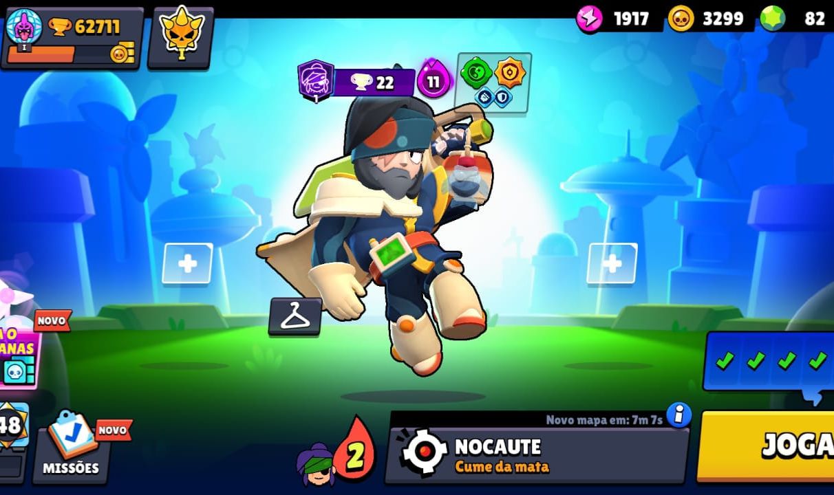 Conta Brawl Stars upada com mais de 1620 horas de jogo e algumas skins limitadas