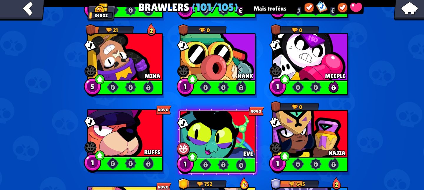 CONTA DE BRAW STARS COM 34K DE TROFÉUS