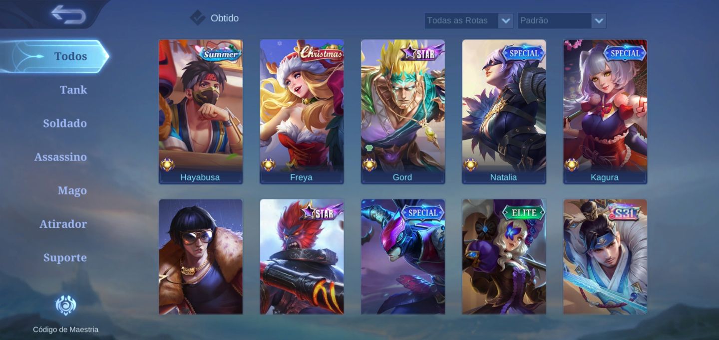 TODOS OS HERÓIS E VARIAS SKINS GASTO MAIS DE 1k real