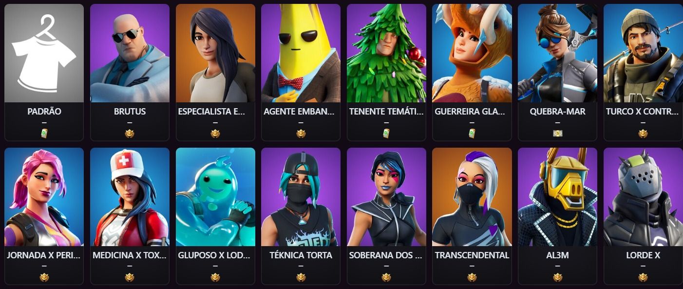 CONTA FORTNITE SKIN ANTIGAS