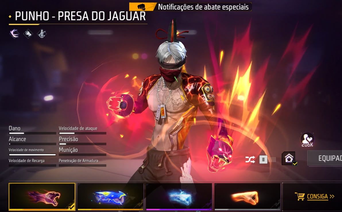 Conta free fire gemada com ragnarok, barbinha, punho, 800+ peitorais, prime 8