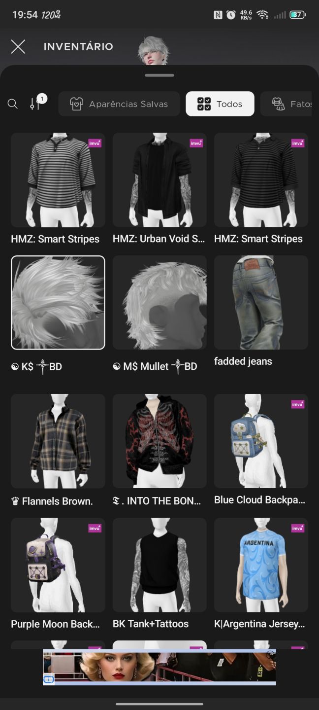 Conta IMVU, masculina com mais de 150 ítens (preço negociável)