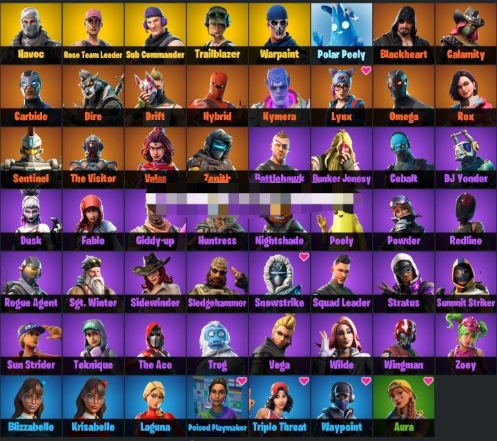 Conta com salve o mundo fundador, Havoc, skins da Twitch e mais