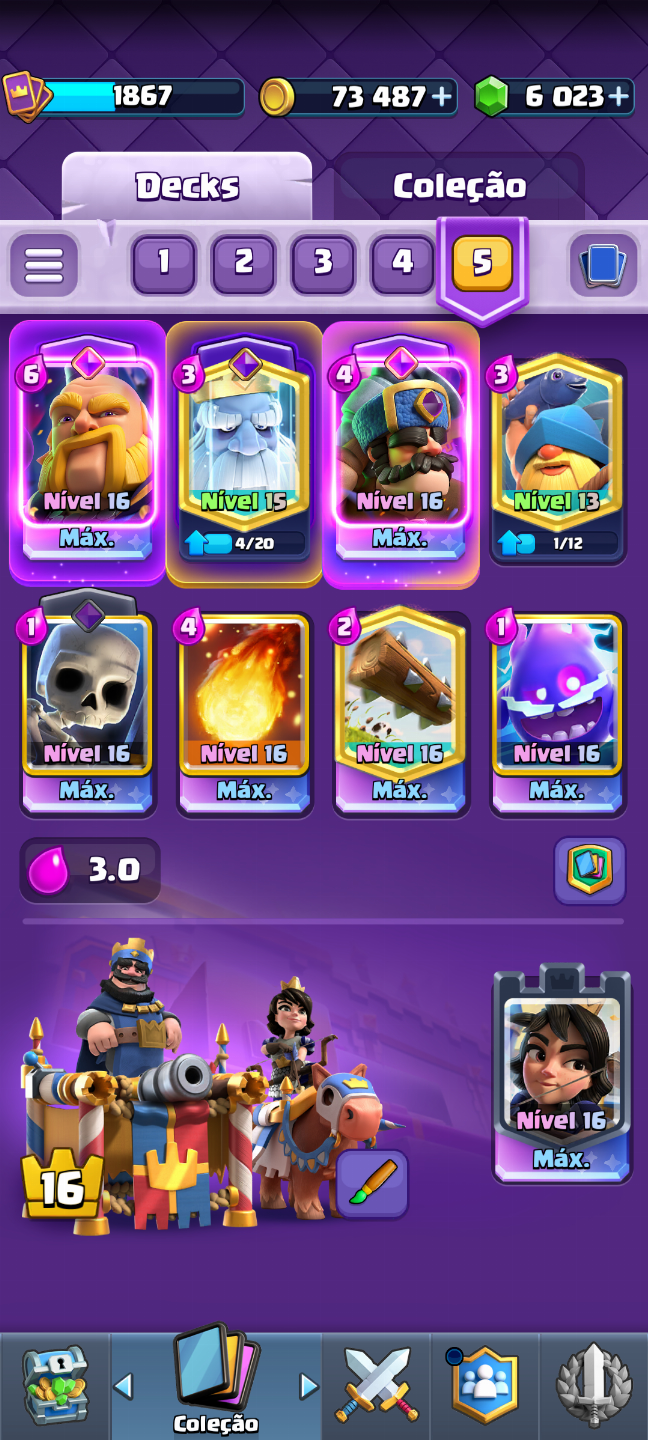 CONTA DE CLASH ROYALE FULL LEVEL 16