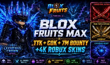 CONTA ROBLOX 2021 BLOX FRUITS MAX | 7M BOUNTY| 2X MONEY + SKINS
