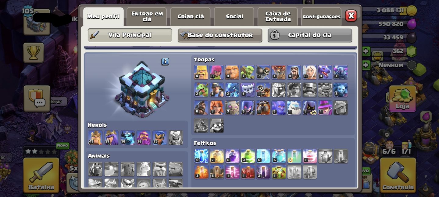 CONTA SUPERCELL 3 EM 1 | CV13 + 14 EVOLUÇÕES + 5 HERÓIS + 14K TROFÉUS