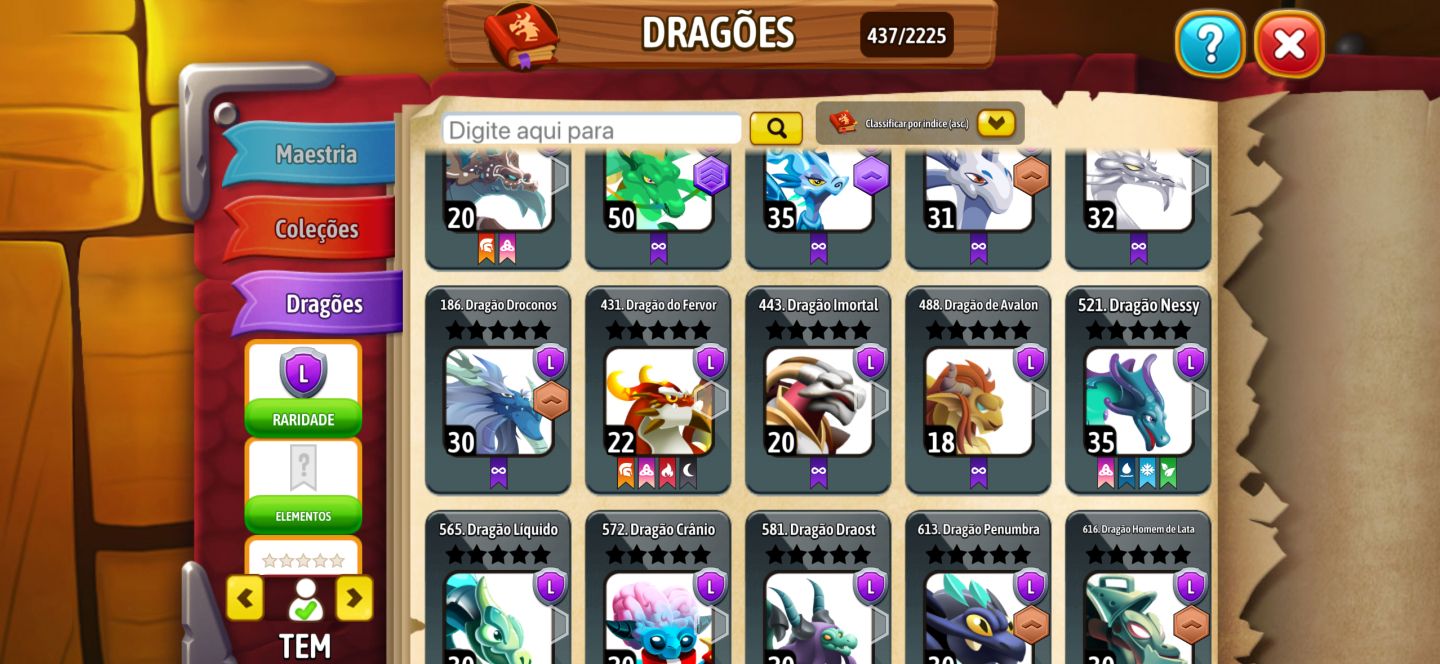 Conta de Dragon City Antiga Nivel 75