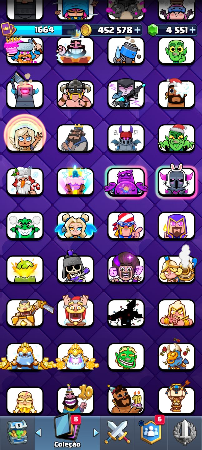 Conta Clash Royale de 9 anos com emblemas e emojis raros