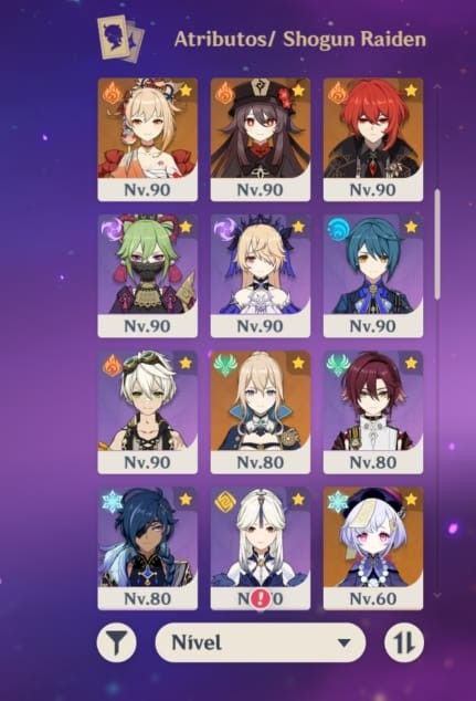 Genshin Impact AR 60 | 15 personagens 5 | 8 armas 5