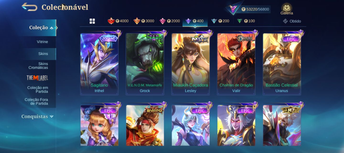 CONTA MOBILE LEGENDS | ESPECIAIS E COLEÇÃO VARIADA