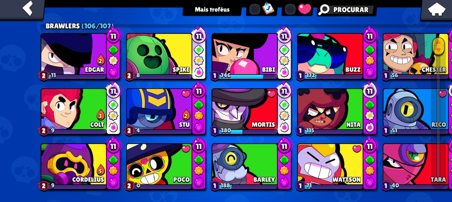 CONTA BRAWL STARS COMPLETA! 66K !VÁRIOS NÍVEL 11!! CONTA DE 2022! ! MUITAS SKINS