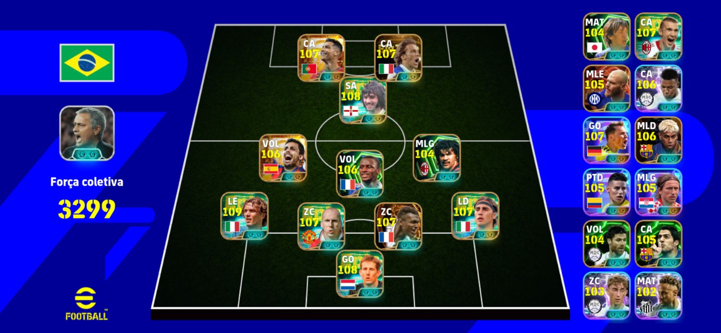 CONTA DE EFOOTBALL TOP NOVO DEL PIERRO,gullit, cr7,diaz nova zaga