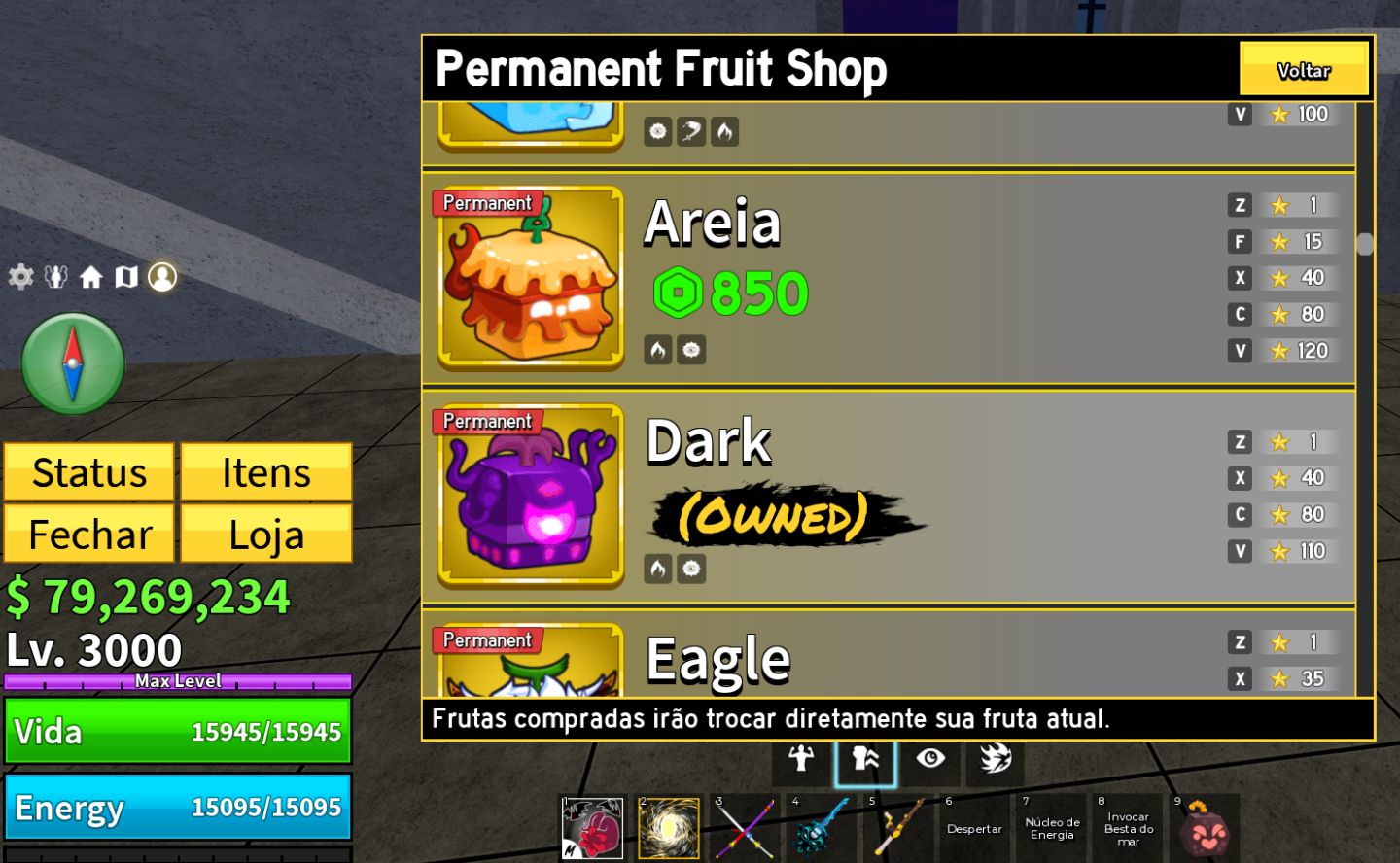 CONTA BLOX FRUITS LEVEL 3000 | 16 PERMS | TODAS AS GAMEPASSES | 6 V4 FULL