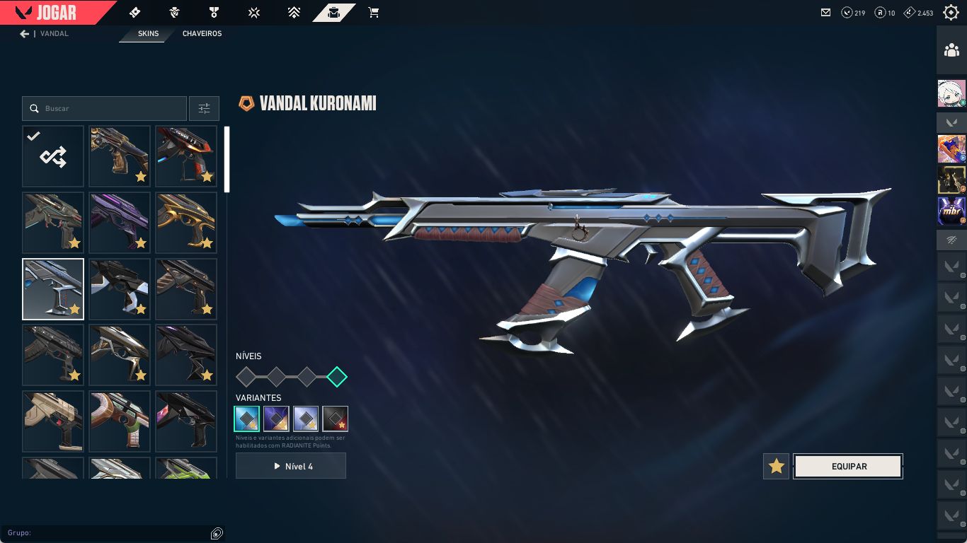 VALORANT Diamante | Nível 334 | +30 Skins | Kuronami, RGX e Facas Premium