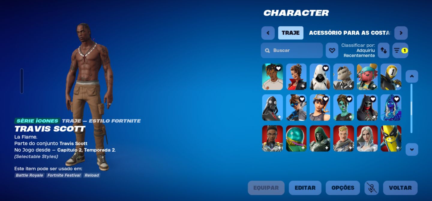 Conta fortnite bundle travis passe capítulos 3/4 completo
