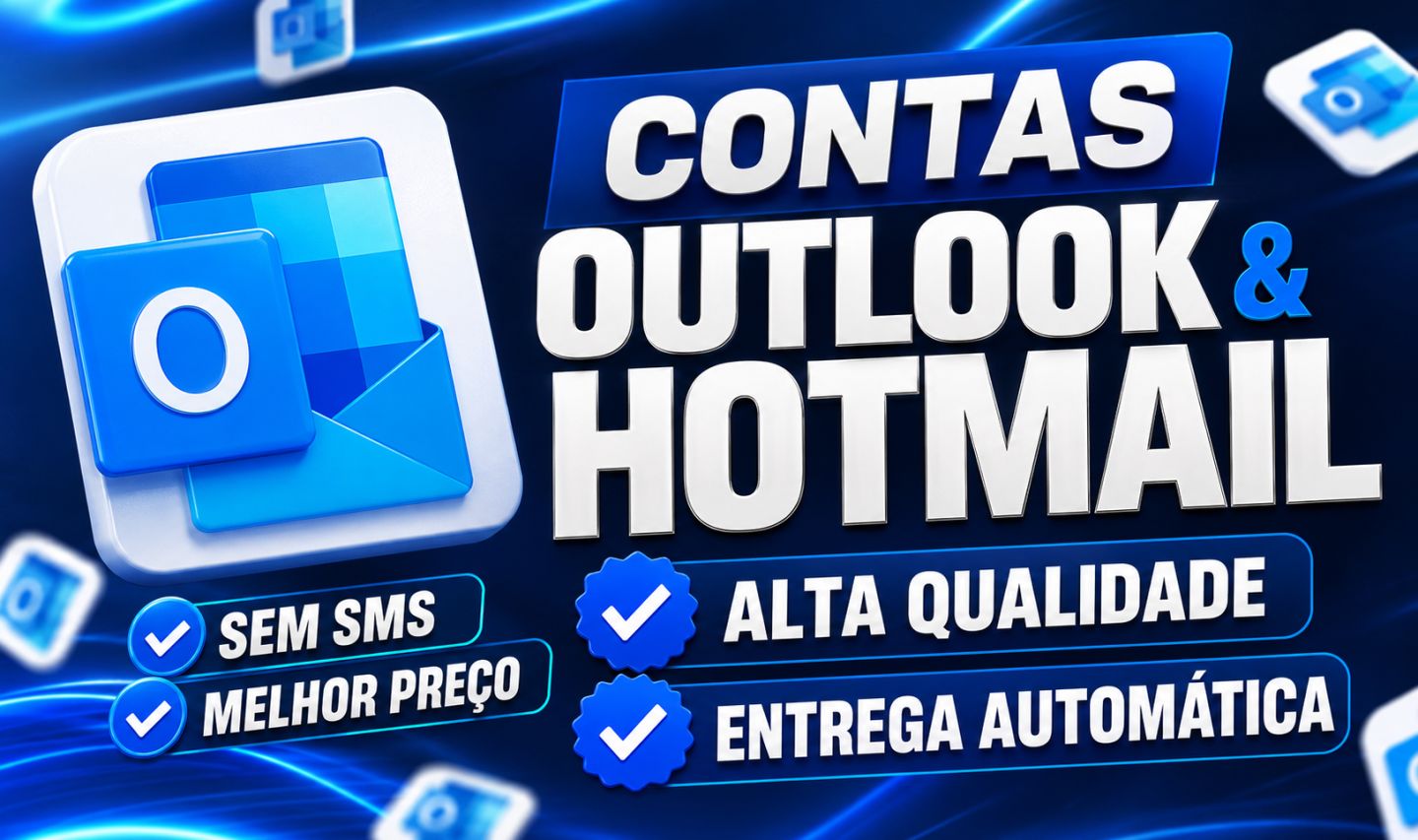 CONTAS EMAIL OUTLOOK & HOTMAIL | NÃO PRECISA DE SMS | ENTREGA AUTOMÁTICA