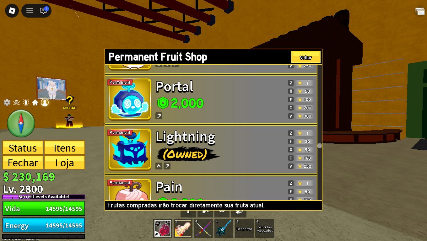 CONTA BLOX FRUITS + VBL | LVL 2800 + DARKBLADE + YETI, LIGHTNING PERM E MAIS!!