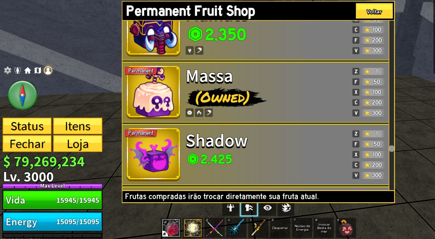 CONTA BLOX FRUITS LEVEL 3000 | 16 PERMS | TODAS AS GAMEPASSES | 6 V4 FULL