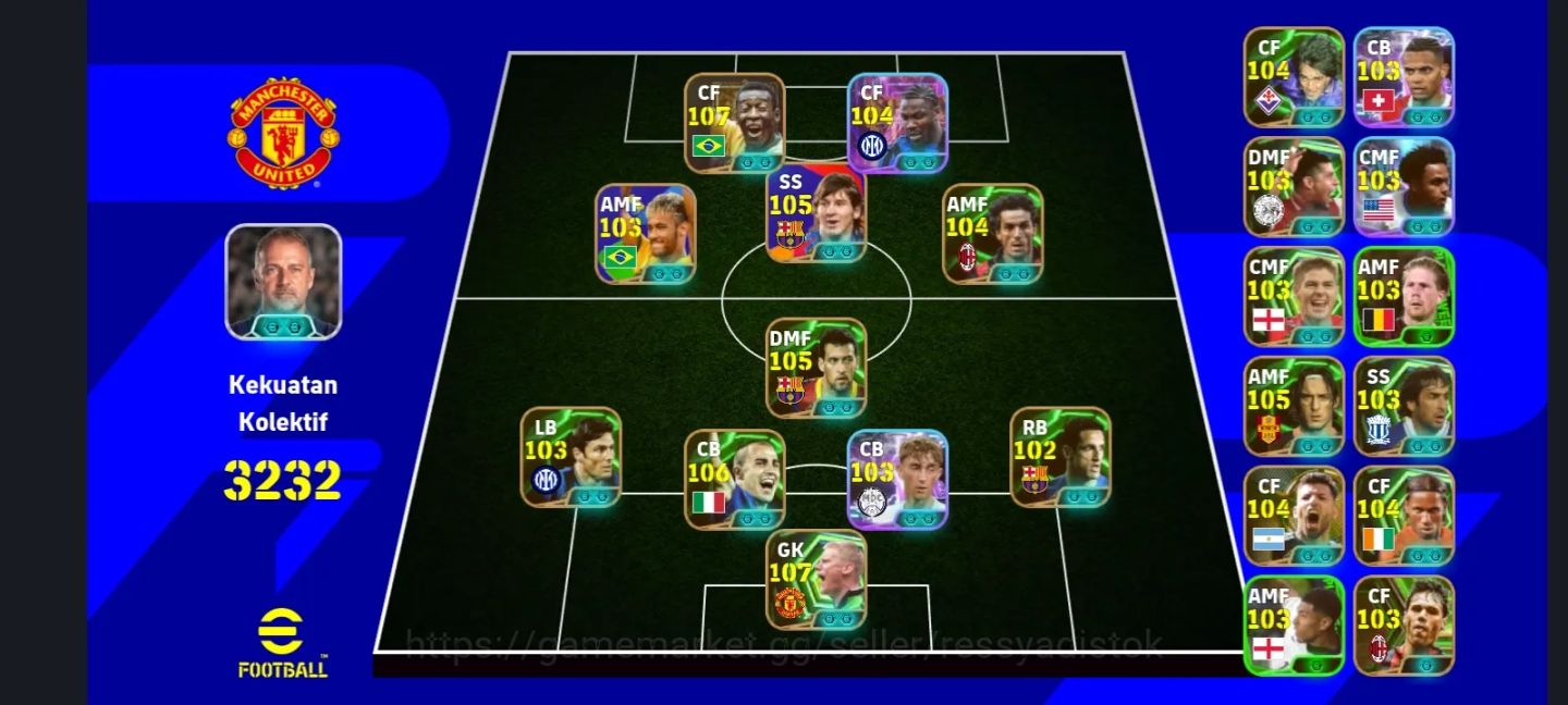 EFOOTBALL 3232 FC | PELÉ 107 | SCHMEICHEL 107 | CANNAVARO 106|MESSI 105 |5.1M GP