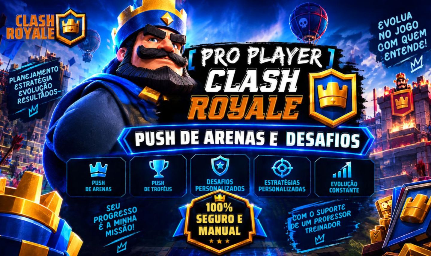 PRO PLAYER PUSH DE ARENAS, TROFÉUS, DESAFIOS E COACHING