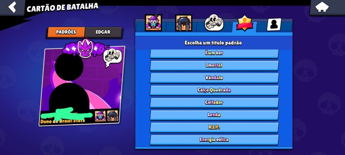 Brawl stars CONTA 9/10, +5 passe comprados, skin edgar rara
