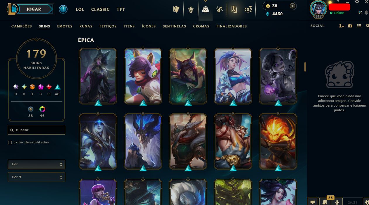 CONTA LOL + VALORANT | 179 SKINS | 160 CAMPEÕES | SKIN DE VANDAL E OPERATOR