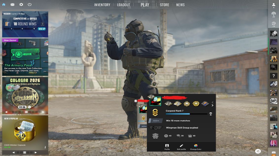 CONTA CS2 MAIN COM 30K SEASON 2 E 4, LEVEL 72 STEAM (19 MEDALHAS) PERMA GREEN