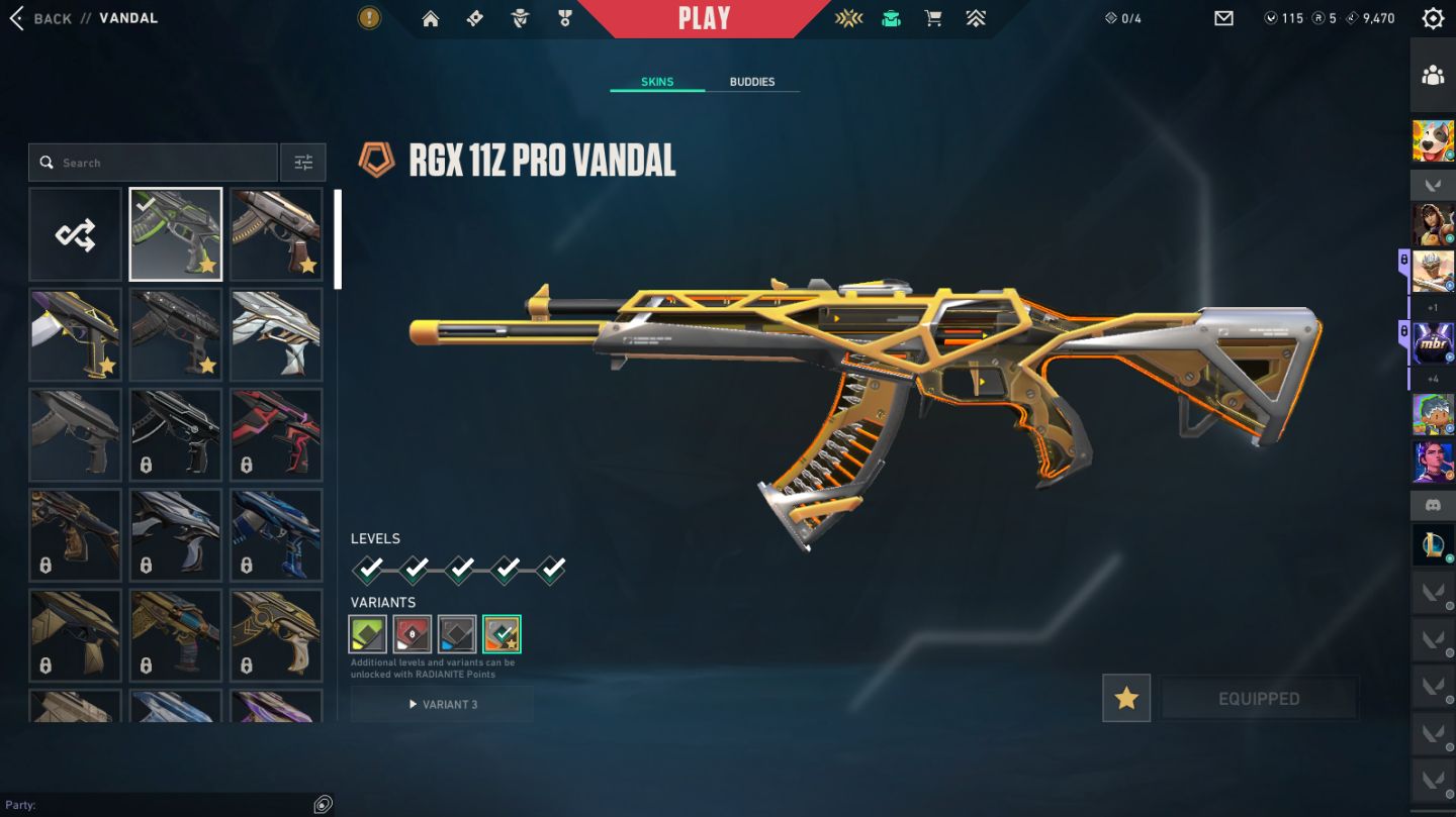 Conta de valorant elo dima1 -4 skins de vandal -1 skin de phantom -1skin de faca