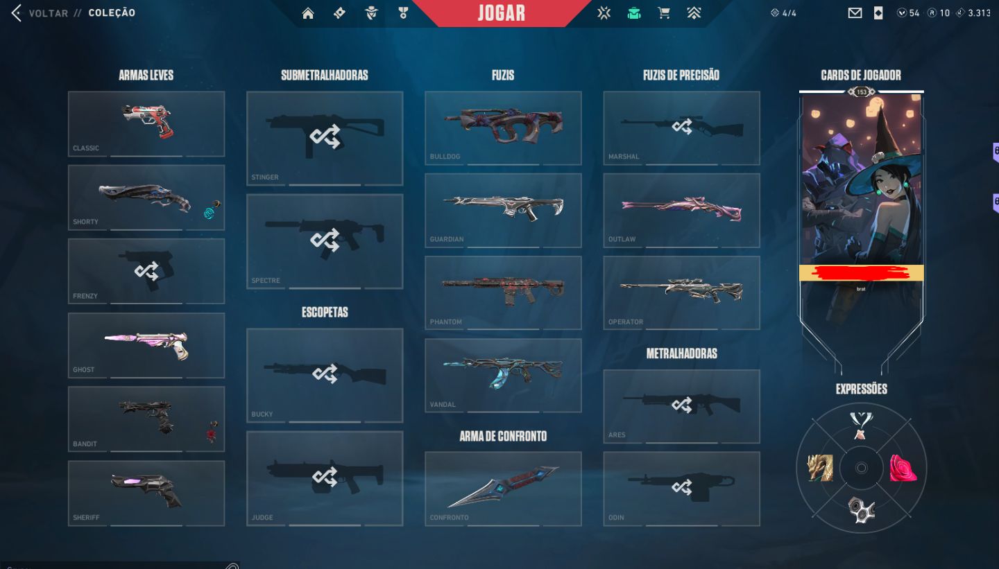 Conta cheia de skins com champions 2025 e faca vct 2026 e pacote kuronami 2.0