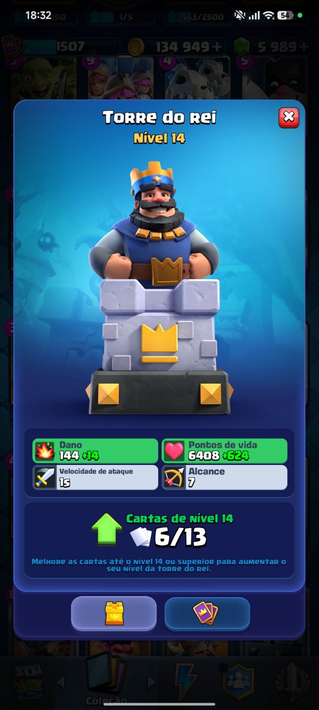 CONTA CLASH ROYALE LVL 21 + 8K TROFÉUS + 6K GEMAS + TORRE E CARTAS LVL 14, +