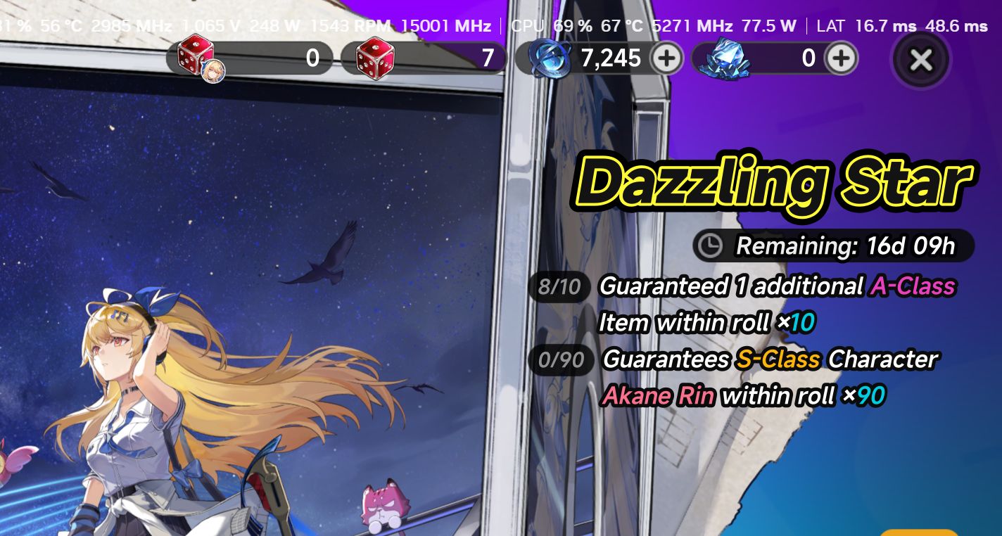 Akane Rin + Arc Assinatura, 7k Anulith Aurora A6, Haniel A3